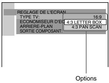 SONY AVD-S50ES - Sélectionnez un paramètre à l'aide de / , puis appuyez sur ENTER ou sur  . - 1