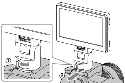 SONY CLM-V55 - Quand une griffe porte-accessoire à verrouillage automatique est utilisée : - 1