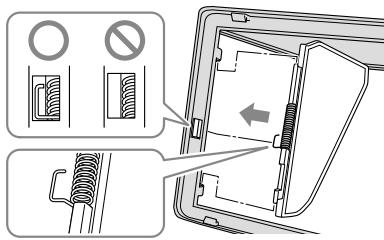Technical diagram showing mechanical assembly with nozzles, a spring, and a door mechanism, annotated with Chinese text.