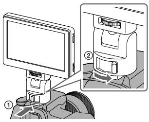 SONY CLM-V55 - Si vous utilisez une griffe porte-accessoire à verrouillage automatique : - 1