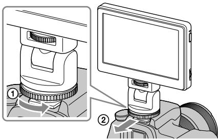 SONY CLM-V55 - Si un adaptateur de griffe porte-accessoire est utilisé : - 1
