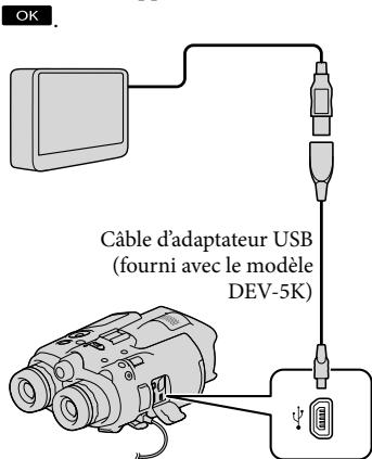 OK Câble d'adaptateur USB (fourni avec le modèle DEV-5K)