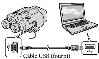SONY DEV-3 - Mettez l'appareil sous tension, puis raccordez-le à l'ordinateur à l'aide du câble USB (fourni). - 1