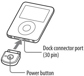 Dock connector port (30 pin) Power button