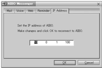 SONY ERS-210 - Einstellen der IP-Adresse von AIBO - 1