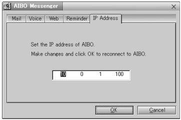 SONY ERS-210 - Réglage de l'adresse IP AIBO - 1