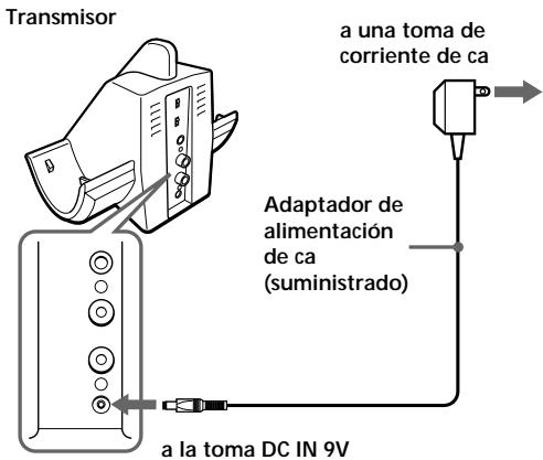 SONY MDR-RF960RK - Conecte el adaptador de alimentación de ca suministrado al transmisor. - 1