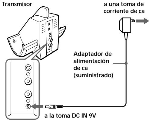 SONY MDR-RF960RK - Conecte el adaptador de alimentación de ca suministrado al transmisor. - 1