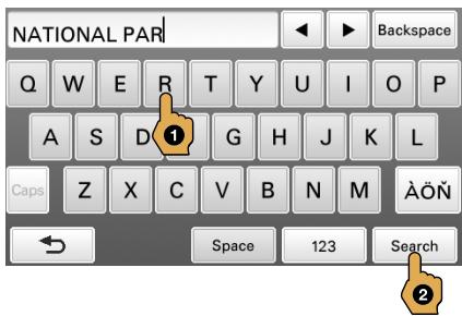 SONY NV-U74T - Enter the POI name, then touch "Search." - 1