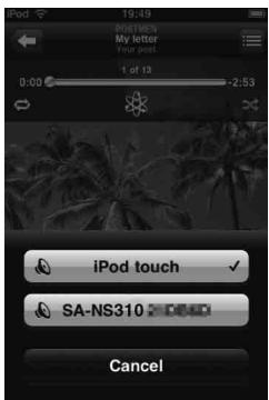 SONY SA-NS310 - Wybierz opcje „SA-NS410" lub „SA-NS310" w menu AirPlay aplikaksi iTunes lub urzadzenia iPhone, iPod touch lub iPad. - 1
