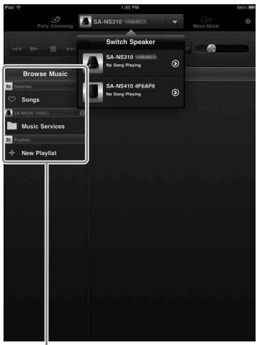 SONY SA-NS310 - Selezione su unidad (SA-NS310xxxxxxxx o SA-NS410xxxxxxxx) en la lista de altavoces. - 2