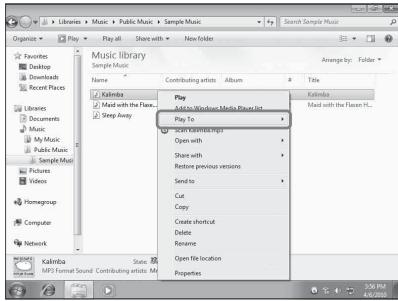 SONY SA-NS400 - Abspielen von Audio-Inhalten, die auf einem Computer mit Windows 7 gespeichert sind - 1