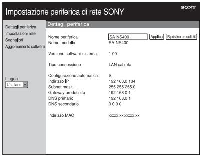 SONY SA-NS400 - Schemata Dettagli periferica - 1