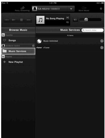 SONY SA-NS410 - Seleccione el proveedor de servicios que desee. - 1