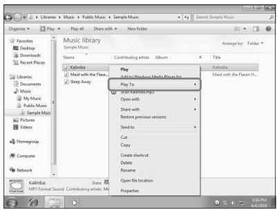 SONY SA-NS410 - Cómo escuchar contenidos de audio almacenados en un ordenador con Windows 7 - 1