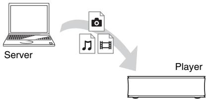SONY SMP-N200 - Wiedergeben von Dateien auf einem Heimnetzwerk (DLNA) - 1