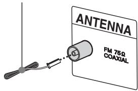 SONY CMT-DX400 - Raccordez l'antenne FM. - 1