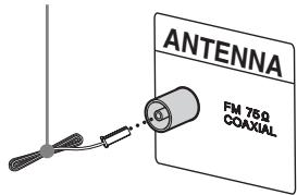 SONY CMT-DX400 - Sluit de FM-antenne aan. - 1