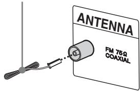 SONY CMT-DX400 - Schließen Sie die UKW-Antenne an. - 1
