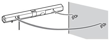 SONY HT-CT660 - Hang the Sound Bar onto the screws. - 1