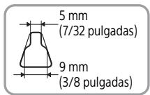 5 mm (7/32 pulgadas) 9 mm (3/8 pulgadas)