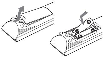 SONY HT-CT660 - Inserting batteries into the remote control - 1