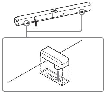 SONY HT-CT660 - Attach a side stand (for upward-tilting installation) to each side. - 1