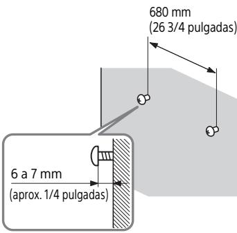 680 mm (26 3/4 pulgadas) 6 a 7 mm (aprox. 1/4 pulgadas)