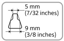 5 mm (7/32 inches) 9 mm (3/8 inches)