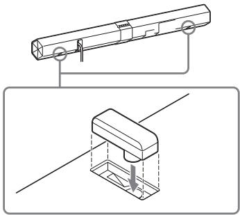 SONY HT-CT660 - Coloque un soporte lateral (para instalación con inclinación hacia arriba) en cada costado. - 1