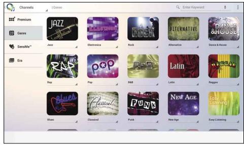 Channels Jazz Electronic Rock Alternative DANCE &HOUSE Genre SensMe** ERA Pop R&B Latin Papua Blue Classical Punk New Age Easy Listening
