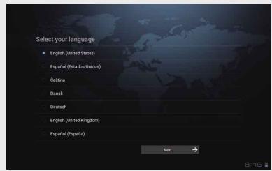 Select your language • English (United States) Español (Eszados Unidos) Cebina Dansk Deutsch English (United Kingdom) Español (España) Next