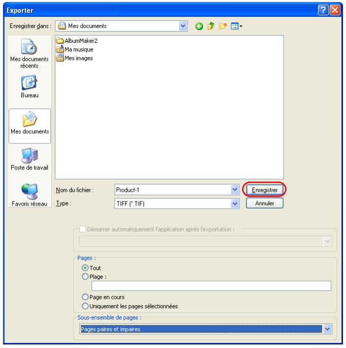 EPSON ALBUMMAKER 2 - Cliquez sur le bouton Enregister. - 1