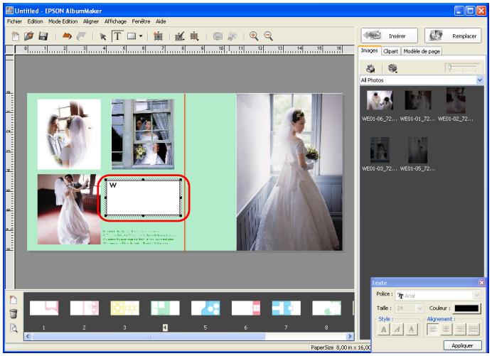 EPSON ALBUMMAKER 2 - Positionnement du texte - 1
