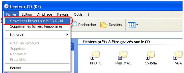 EPSON ALBUMMAKER 2 - Lors de l'utilisation du logiciel d'enregistrement sur CD par défaut de Windows XP - 4