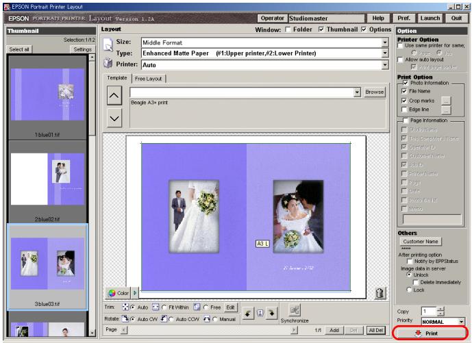 EPSON ALBUMMAKER 2 - Cliquez sur le bouton Imprimer. - 1