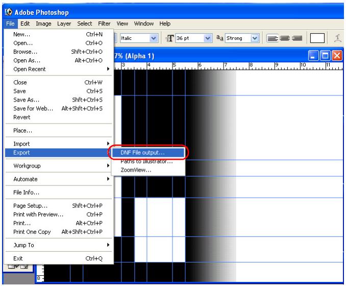 EPSON ALBUMMAKER 2 - Sélectionnez Fichier - Exporter - Sortie de fichiers DNF dans le menu pour créé le fichier DNF. - 1