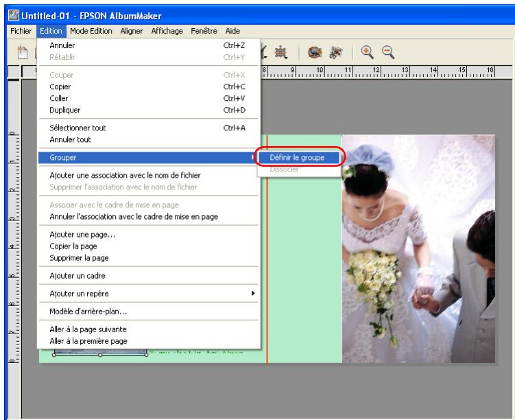 EPSON ALBUMMAKER 2 - Sélectionnez Modifier - Groupe - Définir groupe. - 1