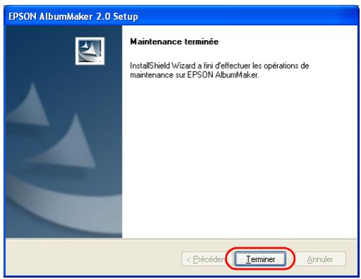 EPSON ALBUMMAKER 2 - Cliquez sur le bouton Terminer. - 1