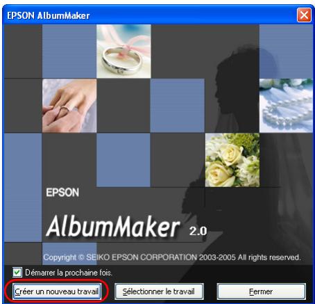 EPSON ALBUMMAKER 2 - Étape 1 Sélection d'un type de création - 1