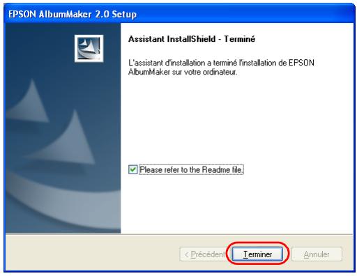 EPSON ALBUMMAKER 2 - Cliquez sur le bouton Terminer. - 1