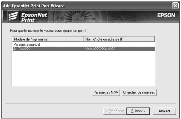 EPSON C824352 - Ajout d'un port à un périphérique dont l'adresse IP est attribuée de manière dynamique - 1