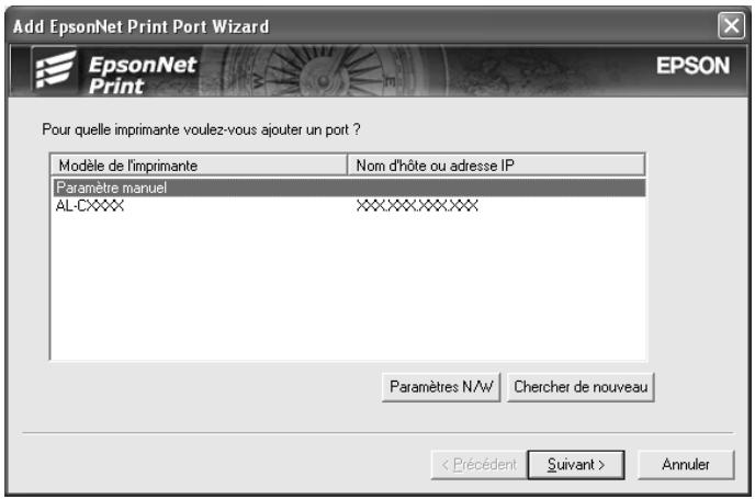 EPSON C824352 - Ajout d'un port à un périphérique dont l'adresse IP est attribuée de manière statique - 1