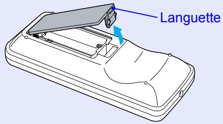 EPSON EMP-1707 - Retirez le couvercle du compartment à piles. - 1