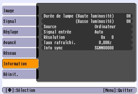 EPSON EMP-1707 - Menu Information (affichage uniquement) - 1