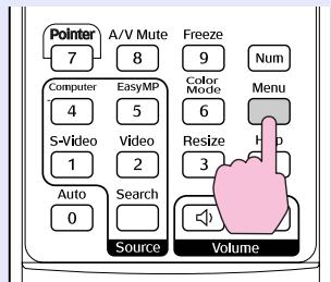 EPSON EMP-1707 - Appuyez sur le bouton [Menu] puis désisissez "Réglage" - "Blocage fonctionne". "Utilisation du menu de configuration" p.31 - 1