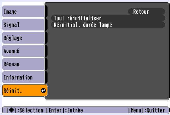 EPSON EMP-1707 - Menu Réinit. - 1