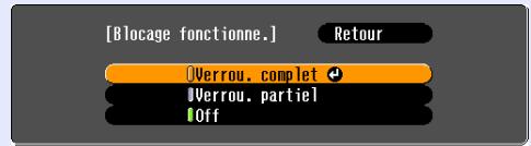 EPSON EMP-1707 - Sélectionnez "Verrou. complet" ou "Verrou. partiel". - 1