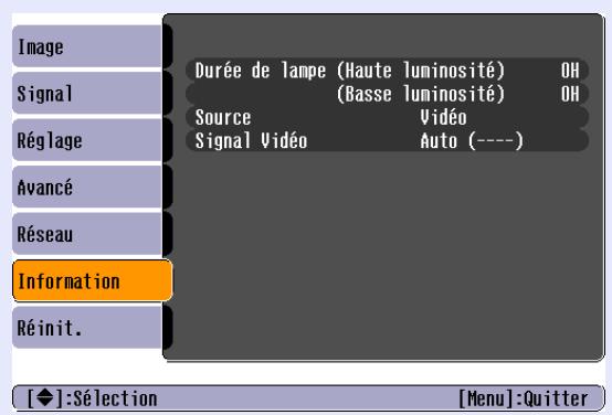 EPSON EMP-1707 - Menu Information (affichage uniquement) - 2