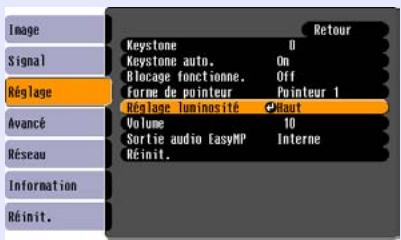 EPSON EMP-1707 - Sélection dans le sous-menu - 3